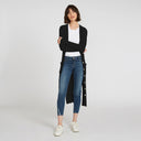 Cotton Rib Drape Maxi Cardigan in Black by Autumn Cashmere. Women's Black Long Layer Cardigan.