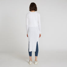 Load image into Gallery viewer, Cotton Rib Drape Maxi Cardigan in Bleach White by Autumn Cashmere. Women&#39;s White Long Layer Cardigan.