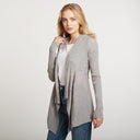 Women's Cotton Rib Drape Cardigan in Sweatshirt Grey by Autumn Cashmere.