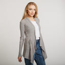 Women's Cotton Rib Drape Cardigan in Sweatshirt Grey by Autumn Cashmere.