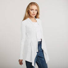 Load image into Gallery viewer, Women&#39;s Cotton Rib Drape Cardigan in Bleach White by Autumn Cashmere.