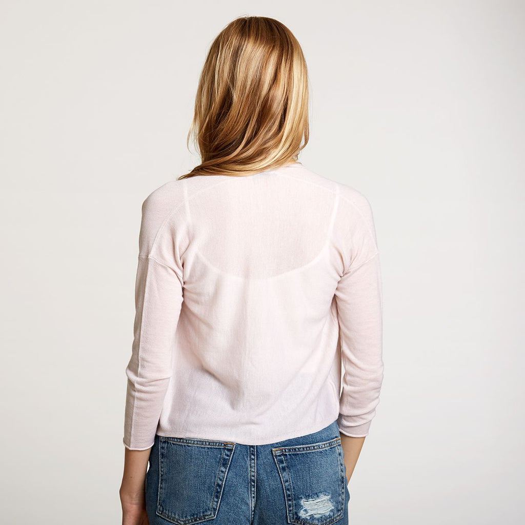 Women's Easy Crop Cardigan in Toeshoe Pink by Autumn Cashmere