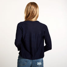 Load image into Gallery viewer, Women&#39;s Easy Crop Cardigan in Navy by Autumn Cashmere