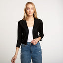 Women's Easy Crop Cardigan in Black by Autumn Cashmere