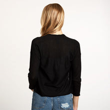 Load image into Gallery viewer, Women&#39;s Easy Crop Cardigan in Black by Autumn Cashmere